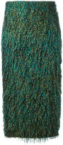 Max Mara - feathered texture pencil skirt - women - coton/Polyester - 42