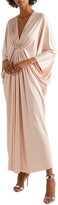 Thumbnail for your product : Reem Acra Draped Embellished Silk-jersey Maxi Dress
