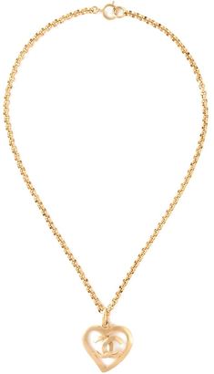 Chanel Vintage heart logo necklace