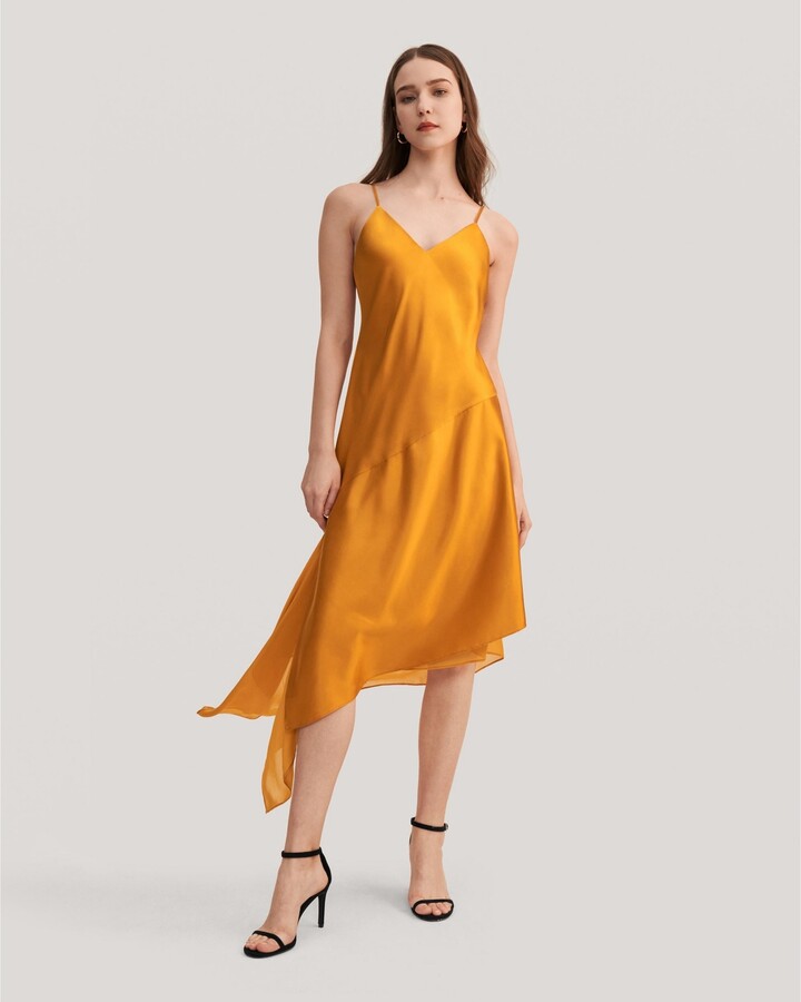 Lilysilk Ocimum Asymmetric Silk Cami Dress for Women ShopStyle