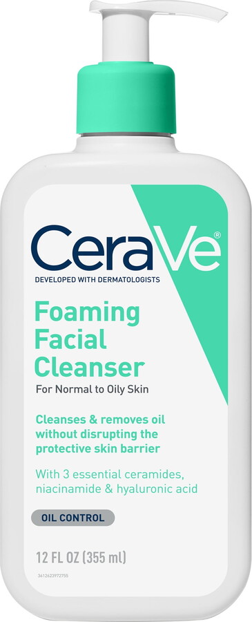CeraVe Foaming Facial Cleanser for Normal to Oily Skin, 12 fl oz