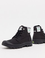 Thumbnail for your product : Palladium Pampa Hi organic cotton lace up ankle boots in black