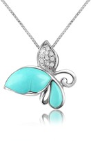 Thumbnail for your product : Del Gatto Diamond Gemstone Butterfly 18K Gold Pendant Necklace