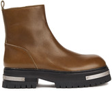 Thumbnail for your product : Ann Demeulemeester Textured-leather ankle boots - Brown - EU 39