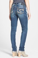 Thumbnail for your product : Silver Jeans Co. 'Suki' Flap Pocket Pencil Jeans (Indigo)
