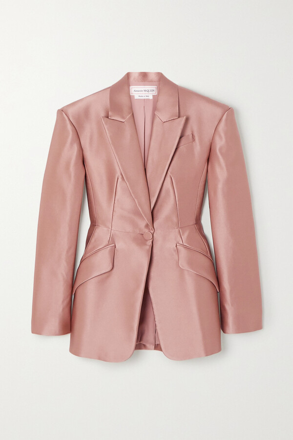 silk pink blazer