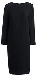 Lands' End Women's Petite 3/4 Sleeve Woven Tee Dress-Black
