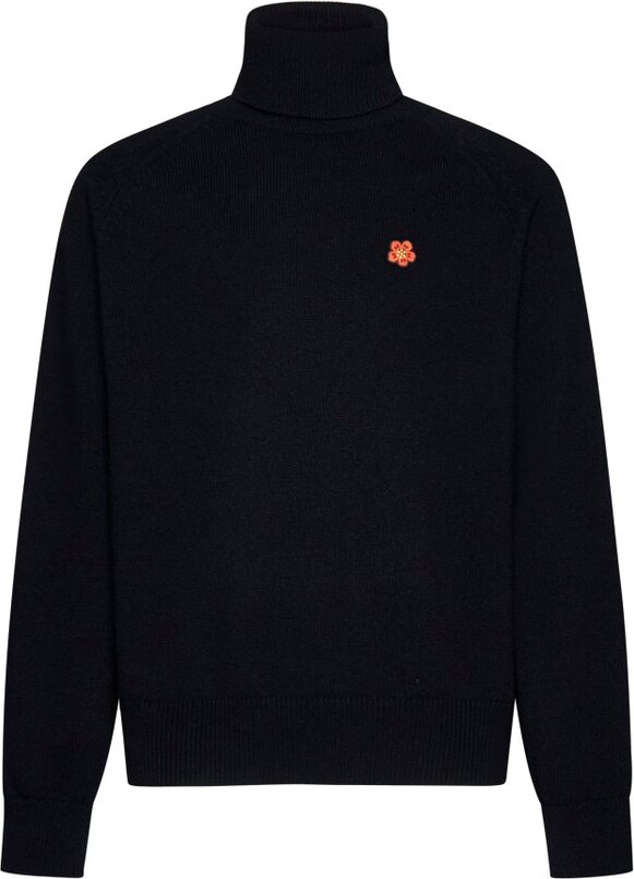 Kenzo Boke Flower Embroidered Roll-Neck Knit Jumper