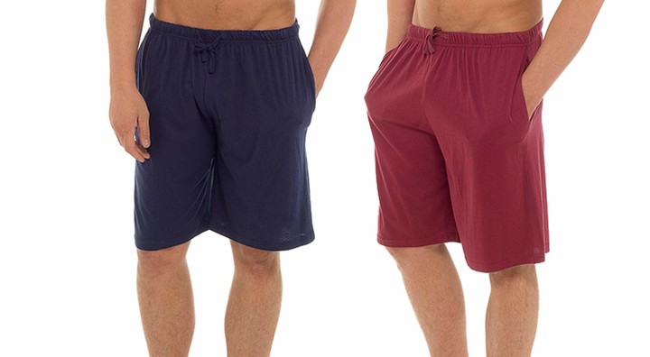 INSIGNIA Mens Twin Pack Pyjamas Cotton Lounge Shorts Bottoms