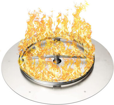 Tretco Stainless Steel Fire Pit Burner Pan & Ring, for Liquid Propane or Natural Gas, 18-Inch Pan, 12-Inch Ring, 90,000 BTU Max