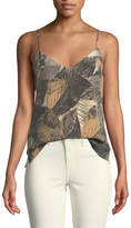 Thumbnail for your product : L'Agence Jane Leaf-Print Sleeveless Silk Top