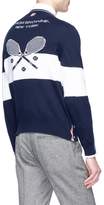 Thumbnail for your product : Thom Browne Tennis racket intarsia stripe cashmere sweater