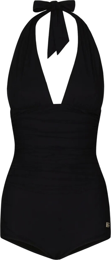 Dolce & Gabbana Halterneck Ruched Swimsuit
