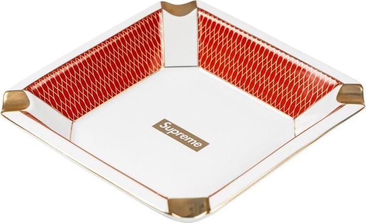 Ceramic Tray Supreme Red Ashtray Supreme Debossed Glass Ashtray