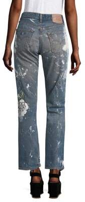 Rialto Jean Project Vintage 501 Splatter Rose Boyfriend Jeans