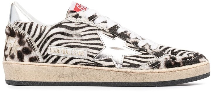 Golden Goose Super-Star zebra-print sneakers - ShopStyle