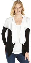 Thumbnail for your product : Magaschoni black and white cotton knit colorblock waterfall cardigan