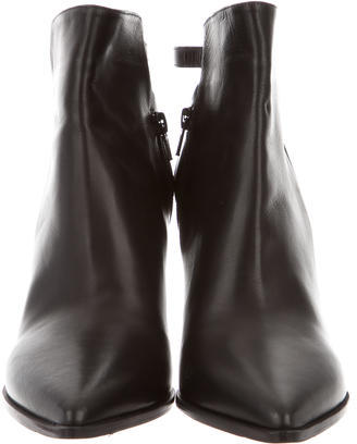 Vince Leather Pointed-Toe Booties