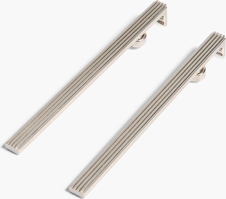 Empire Long Earrings in Silver