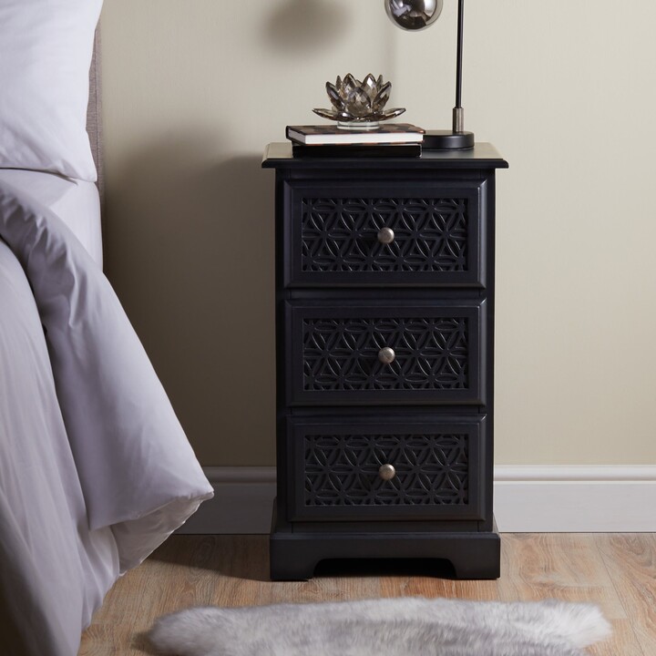 Dunelm Carys 3 Drawer Bedside Table Grey ShopStyle Chests