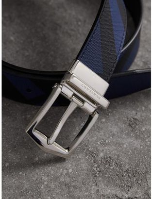 Burberry Reversible Smoked Check Leather Buckle Belt