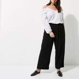 Thumbnail for your product : River Island Womens Plus black wide leg trousers