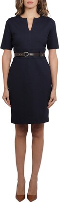 Lauren Ralph Lauren Belted Short-Sleeved Mini Dress