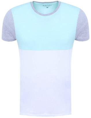 boohoo Colour Block Muscle Fit T-Shirt