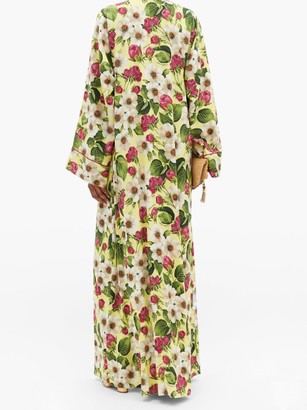 Dolce & Gabbana Floral-print Silk-blend Gown - Yellow Multi