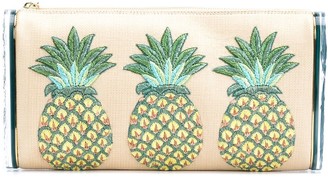 Edie Parker pineapples embroidery clutch