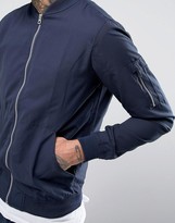 Thumbnail for your product : Pull&Bear MA1 Bomber Jacket In Navy