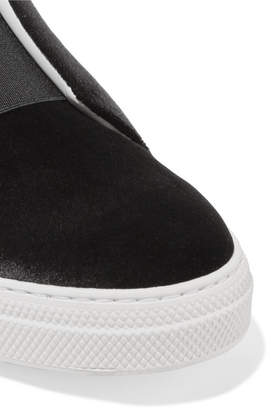 Pierre Hardy Slider Velvet Slip-on Sneakers - Black
