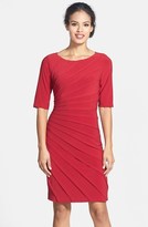 Thumbnail for your product : Adrianna Papell Diagonal Pleat Jersey Sheath Dress