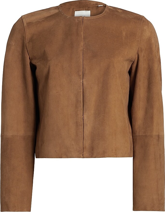 Vince Women's Suede Collarless Jacket - Camarillo - Size Large