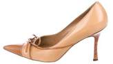 Thumbnail for your product : Manolo Blahnik Leather Pointed-Toe Pumps Tan Leather Pointed-Toe Pumps