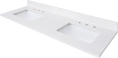 Avanity 61 In. Lotte Radianz Contrail Matte Quartz Top With Dual Rectangular Sinks