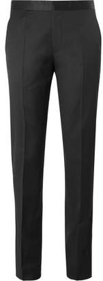 HUGO BOSS Black Ledan Silk Satin-trimmed Virgin Wool Tuxedo Trousers