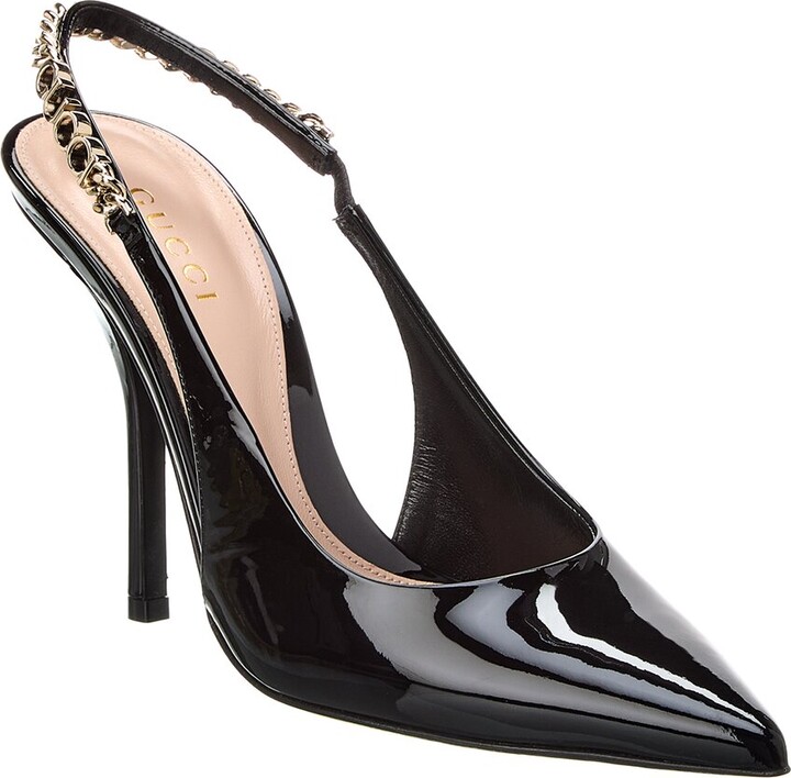 Gucci Signoria Leather Slingback Pump