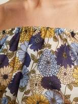Thumbnail for your product : Lisa Marie Fernandez Leandra Floral Print Cotton Cropped Top - Womens - Cream Multi