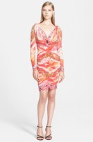 Thumbnail for your product : Versace Print Ruched Mesh Dress