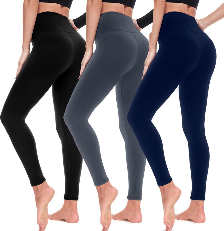Laite Hebe 4 Pack High Waisted Leggings for Women- Soft Tummy Control  Slimming Yoga Pants for Workout Running