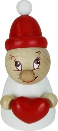 Steinbach SteinbachWoodenClumsyMiniCollection,ValentinewithRedHeartandWoodenBeanie,SmallBobble