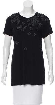 Vera Wang Leather Floral Appliqué Top w/ Tags