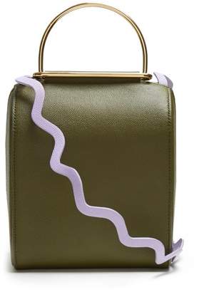 Roksanda Besa Top Handle Leather Shoulder Bag - Womens - Green Multi