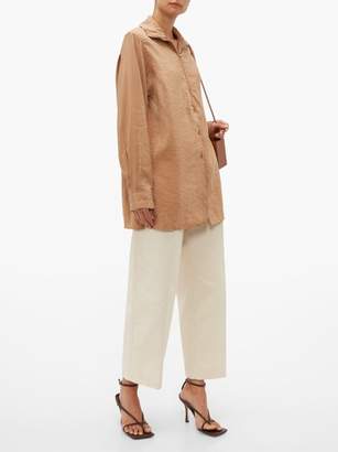Lemaire High-neck Zip Silk-blend Shirt - Womens - Tan