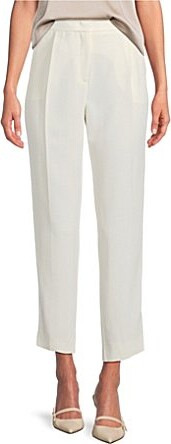 Marella Izabel Crepe Satin Straight Fit Pressed Pleat Ankle Pants