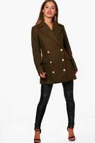 Thumbnail for your product : boohoo Petite Double Breasted Military Coat