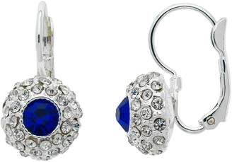 Monet Silver Sapphire Crystal Lever Earrings