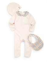 Thumbnail for your product : Burberry Infant's Three-Piece Coverall, Hat & Bib Set