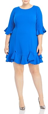 Adrianna Papell Plus Ruffle Trimmed Dress